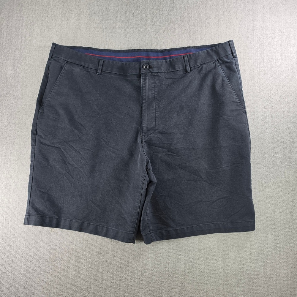 IZOD Shorts‎ Mens 42 Navy Blue Flat Front Stretch Casual Chino 9.5 Inseam